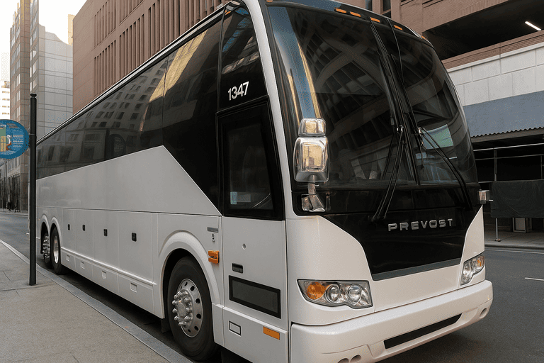 a Goodyear Coach Bus Service coach bus