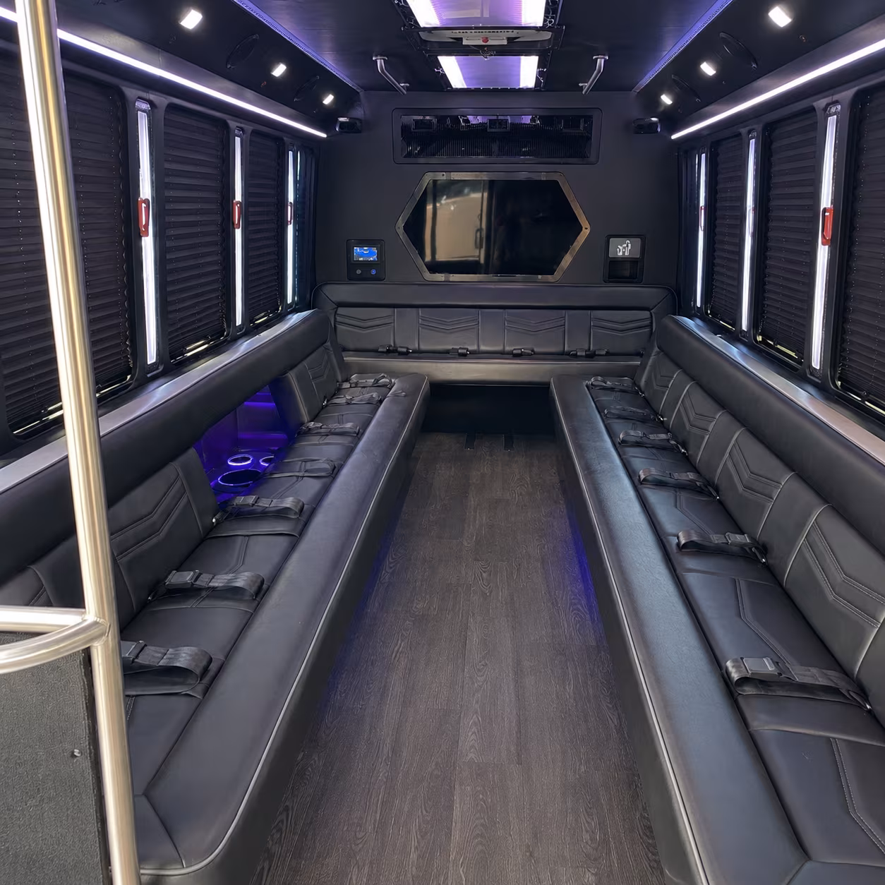goodyear 18 passenger party bus interior