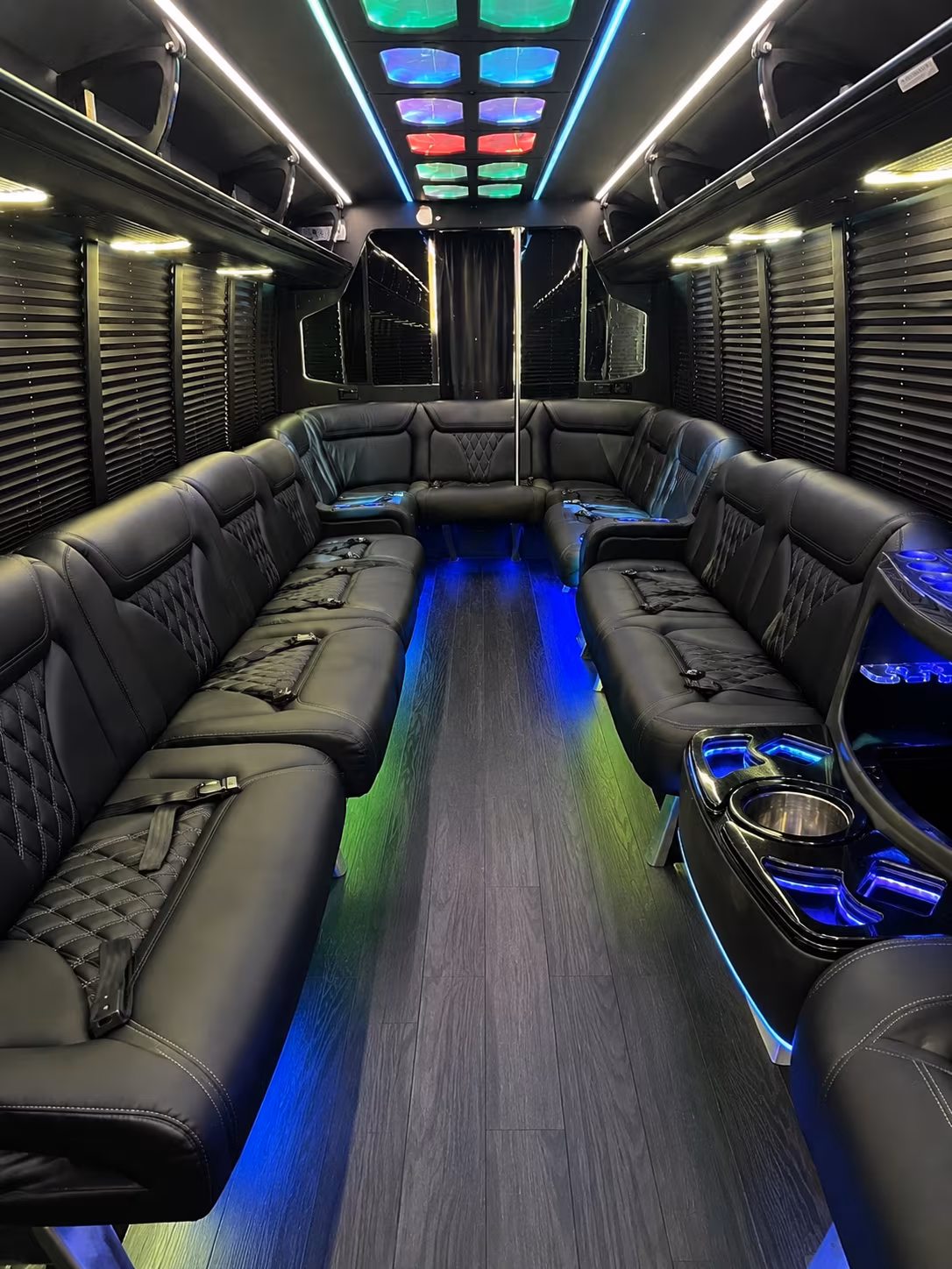 goodyear 20 passenger party bus interior