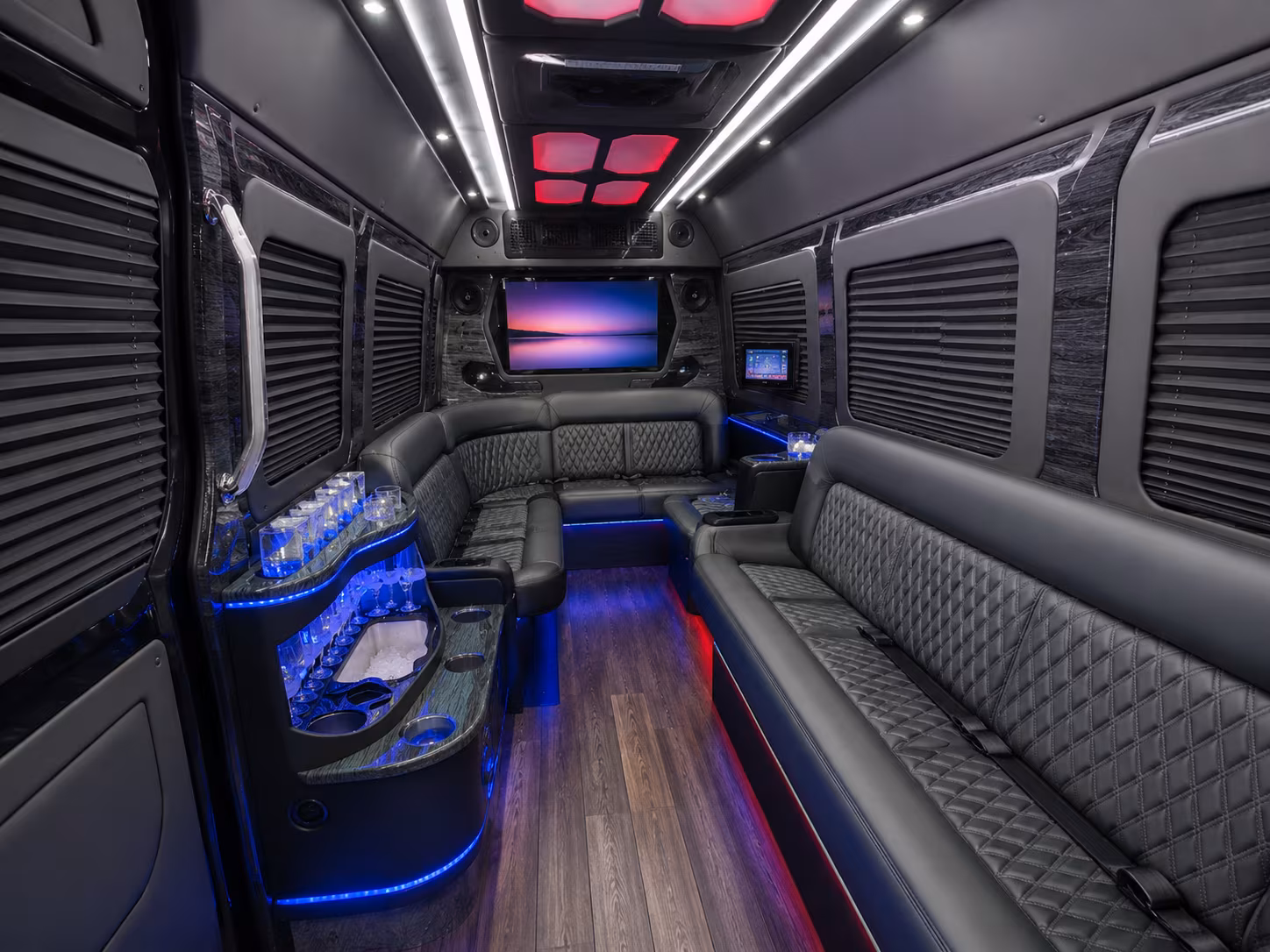 goodyear 40 passenger party bus interior