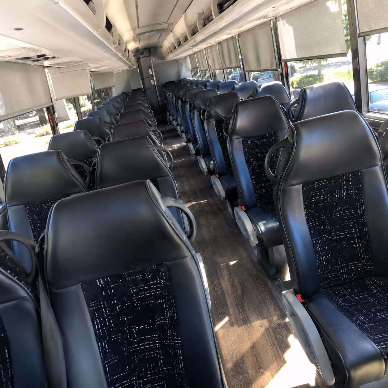 goodyear 56 passenger charter bus inside